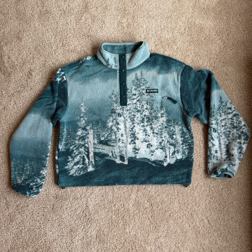 Columbia Helvetia II Fleece Pullover Mountain Pattern